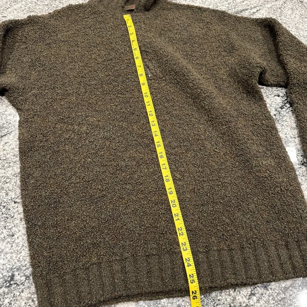 Luciano Barbera 1/4 Zip Pullover Sweater Size 53 US L Green Lana‎ Wool  #967